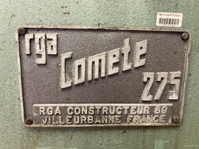 Plaque Comete 275 Plaque de fabrication d'une machine outil.